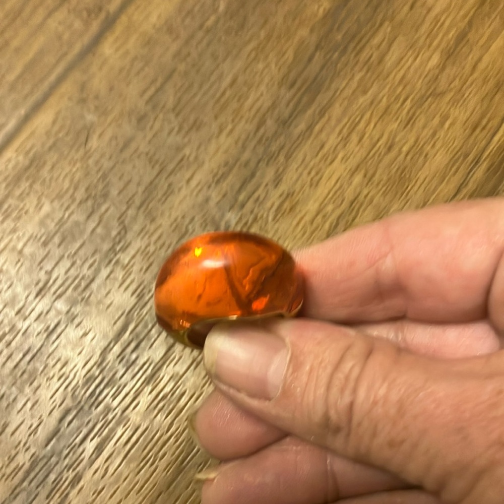 Orange glass ring size 6